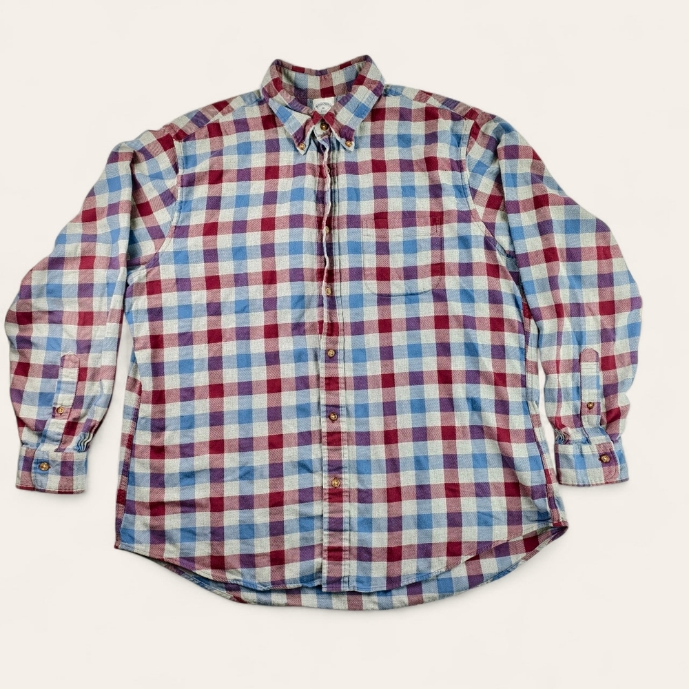 Brooks Brothers Regent Plaid Flannel Shirt Men’s XL – Winter Cozy Casual Layer